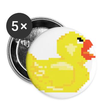Duck duck pixel retro optics gift poison - Buttons large 2.2''/56 mm (5-pack) - white - Front