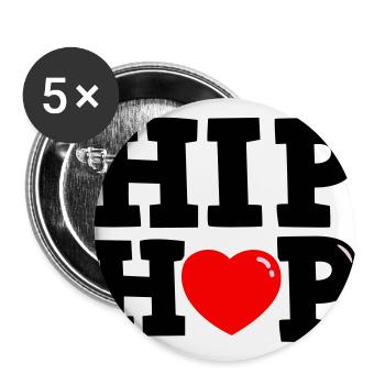 hiphop - Buttons large 2.2''/56 mm (5-pack) - white - Front