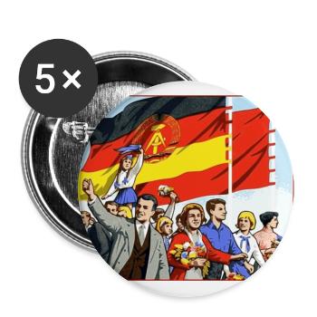 Défilé DDR - Lot de 5 grands badges (56 mm) - blanc - Devant