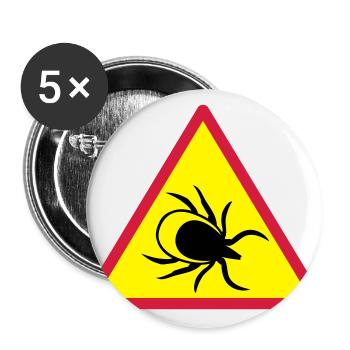 Attention ticks - Buttons large 2.2''/56 mm (5-pack) - white - Front