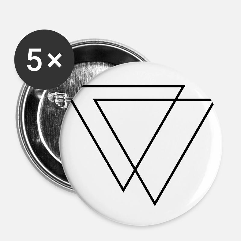 triangles - Buttons large 2.2''/56 mm (5-pack) - white