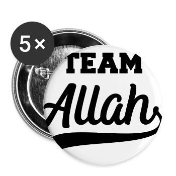 Team Allah cooles Geschenk für gläubige Moslems - Buttons groß 56 mm (5er Pack) - Weiß - Vorne