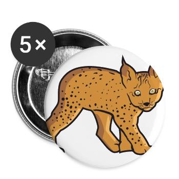 Sweet baby Lynx is a big cat and wild cat - Buttons large 2.2''/56 mm (5-pack) - white - Front