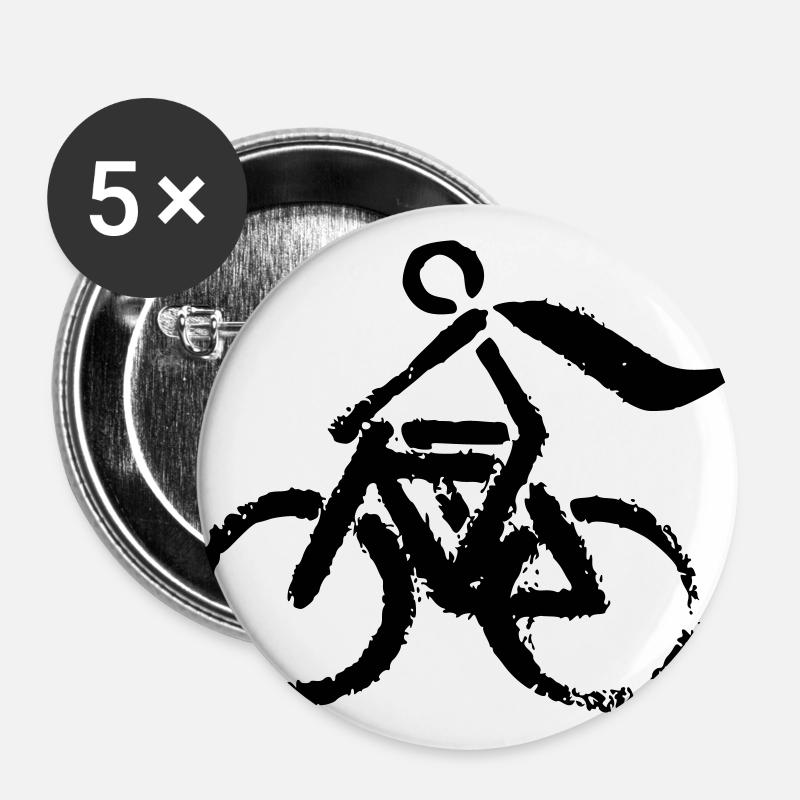 Bike superhero - Buttons large 2.2''/56 mm (5-pack) - white