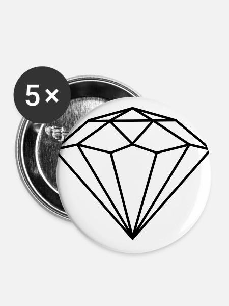 Diamant | Polygone - Buttons groß 56 mm (5er Pack) - Weiß