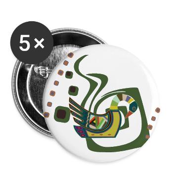 Gans - Buttons groß 56 mm (5er Pack) - Weiß - Vorne