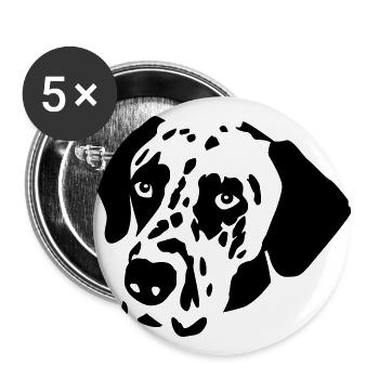 Dalmatian dog - Buttons large 2.2''/56 mm (5-pack) - white - Front