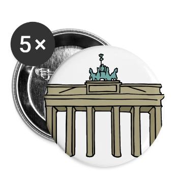 Berlin Brandenburger Tor - Buttons groß 56 mm (5er Pack) - Weiß - Vorne