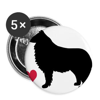 Dog - Buttons large 2.2''/56 mm (5-pack) - white - Front
