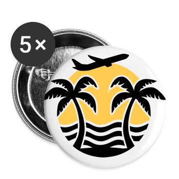 Urlaub - Buttons groß 56 mm (5er Pack) - Weiß - Vorne