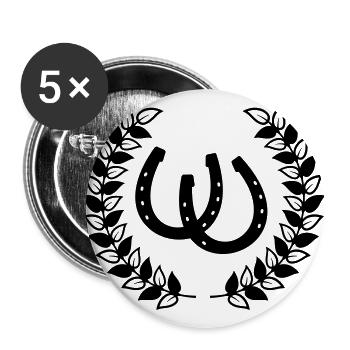 Hufeisen - Buttons groß 56 mm (5er Pack) - Weiß - Vorne