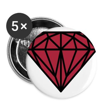Diamant - Lot de 5 grands badges (56 mm) - blanc - Devant