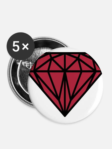 Diamant - Buttons groß 56 mm (5er Pack) - Weiß