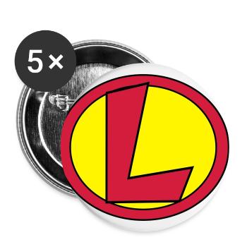 Super, Superheld, Superheldin, Hero, L - Buttons groß 56 mm (5er Pack) - Weiß - Vorne