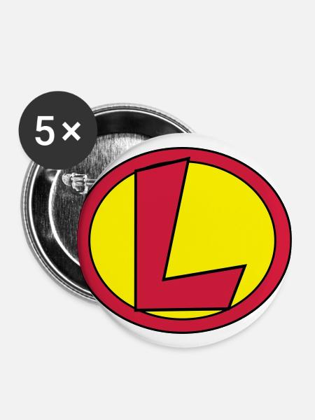 Super, Superheld, Superheldin, Hero, L - Buttons groß 56 mm (5er Pack) - Weiß