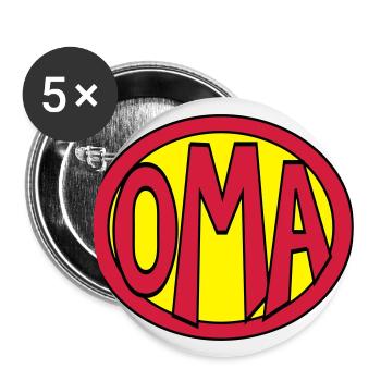 Super, Superheld, Superheldin, Hero, Oma - Buttons large 2.2''/56 mm (5-pack) - white - Front