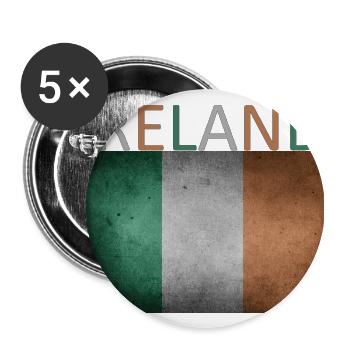 Irland Flagge - Kunstdesign - Buttons groß 56 mm (5er Pack) - Weiß - Vorne