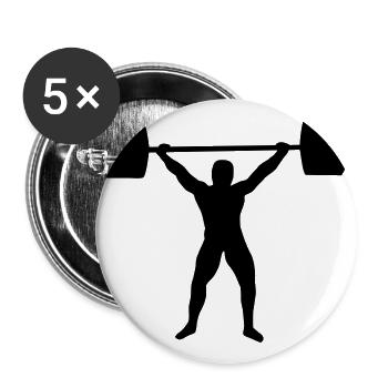Weight lifting - Buttons large 2.2''/56 mm (5-pack) - white - Front