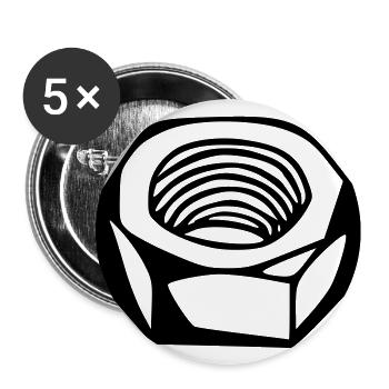 Mother of a locked grape mother - Buttons large 2.2''/56 mm (5-pack) - white - Front