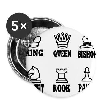 chesse figures on white - Buttons large 2.2''/56 mm (5-pack) - white - Front