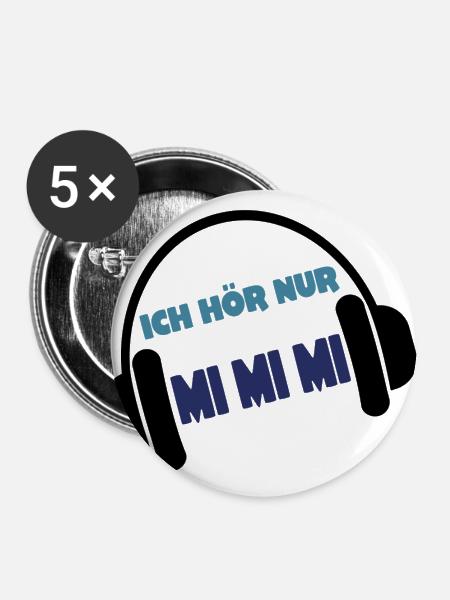 Ich höre nur MIMIMI - Buttons groß 56 mm (5er Pack) - Weiß