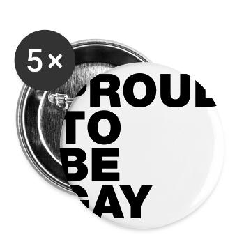 fier d'être gay - Lot de 5 grands badges (56 mm) - blanc - Devant