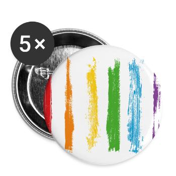 Paint blob splash paint painter gift colorful line - Buttons large 2.2''/56 mm (5-pack) - white - Front