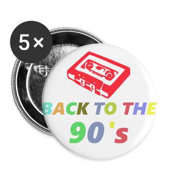 Back to the 90's - Buttons large 2.2''/56 mm (5-pack) - white - Front
