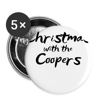 Noël avec les chemises de famille Coopers - Lot de 5 grands badges (56 mm) - blanc - Devant