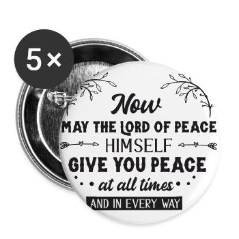 May God give you peace - Buttons large 2.2''/56 mm (5-pack) - white - Front