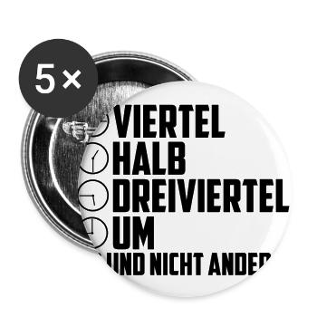 Ossi Osten Zeiten Uhrzeit Ostalgie lustig - Buttons groß 56 mm (5er Pack) - Weiß - Vorne