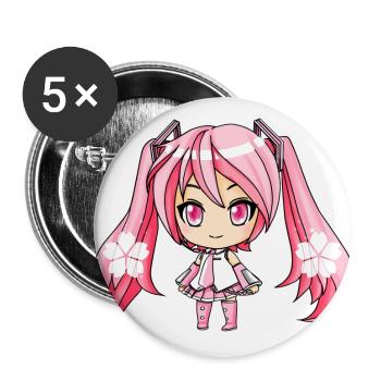 Sakura Miku - Buttons large 2.2''/56 mm (5-pack) - white - Front