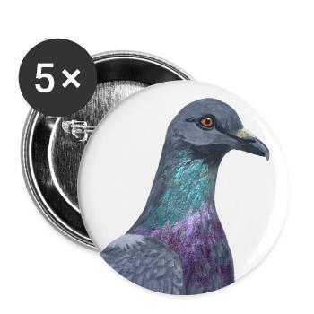 Taube - Buttons groß 56 mm (5er Pack) - Weiß - Vorne