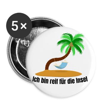 I'm ripe for the island, Lonely Island Palm - Buttons large 2.2''/56 mm (5-pack) - white - Front