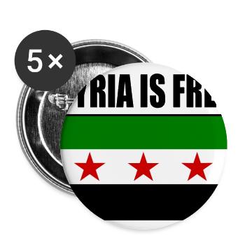 syrien flagge - Buttons groß 56 mm (5er Pack) - Weiß - Vorne