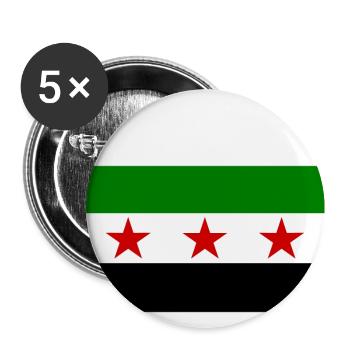 syrien flagge - Buttons groß 56 mm (5er Pack) - Weiß - Vorne