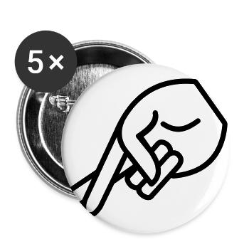 lying - crossed fingers - Buttons large 2.2''/56 mm (5-pack) - white - Front