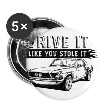 Drive It - Coupe - Buttons groß 56 mm (5er Pack) - Weiß - Vorne