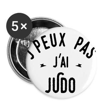 j'peux pas j'ai judo - Lot de 5 grands badges (56 mm) - blanc - Devant