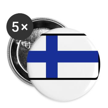 National Flag Of Finland - Buttons large 2.2''/56 mm (5-pack) - white - Front