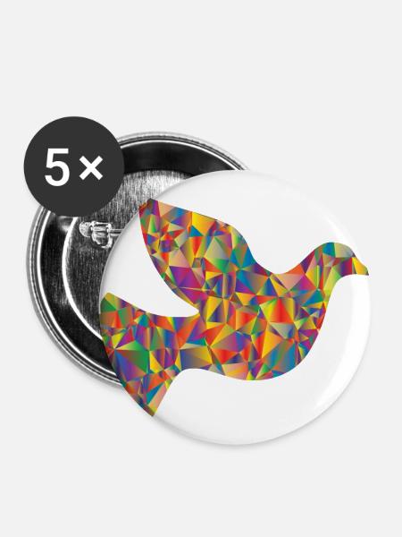 dove107 - Buttons groß 56 mm (5er Pack) - Weiß