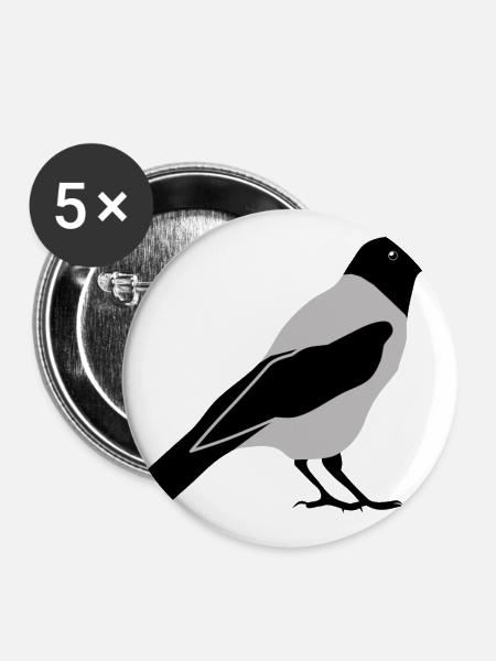 b i r d78 - Buttons groß 56 mm (5er Pack) - Weiß