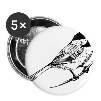 b i r d560 - Buttons groß 56 mm (5er Pack) - Weiß - Vorne
