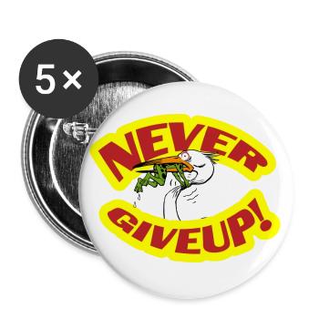 never giveup 2 copy - Buttons groß 56 mm (5er Pack) - Weiß - Vorne