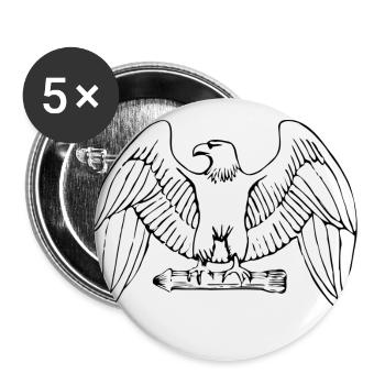 Adler - Buttons groß 56 mm (5er Pack) - Weiß - Vorne