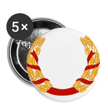 Weizen Kranz - Buttons groß 56 mm (5er Pack) - Weiß - Vorne