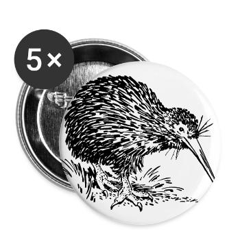 fruits kiwi fruit Fruechte végétarien légume fruit - Lot de 5 grands badges (56 mm) - blanc - Devant