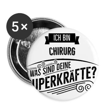 Chirurg - Buttons groß 56 mm (5er Pack) - Weiß - Vorne