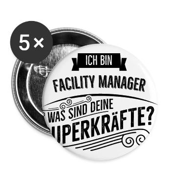 Facility Manager - Buttons groß 56 mm (5er Pack) - Weiß - Vorne
