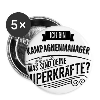 Kampagnenmanager - Buttons groß 56 mm (5er Pack) - Weiß - Vorne